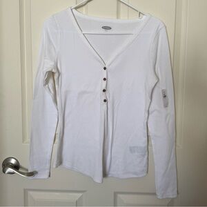 Old Navy White Long Sleeve Top